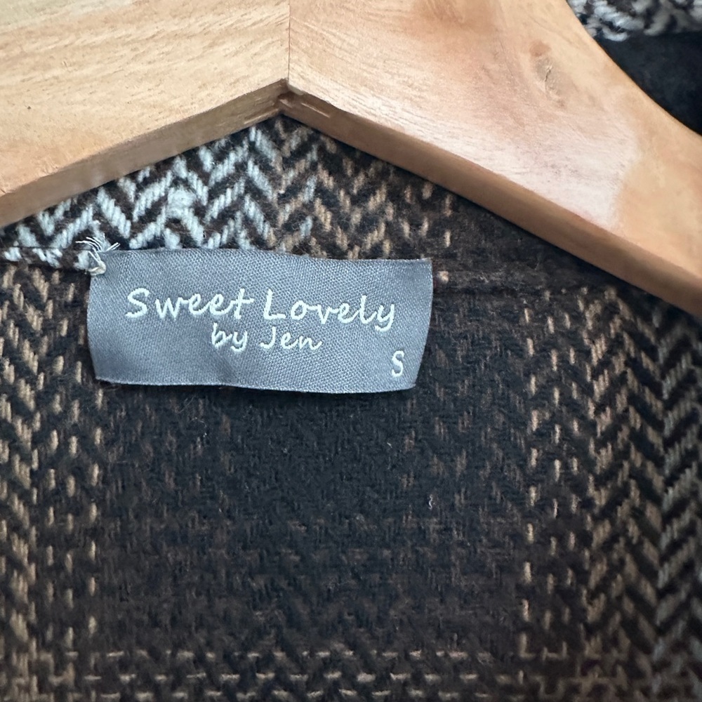 Sweet Lovely Herringbone Coat Dress/Shacket View 3